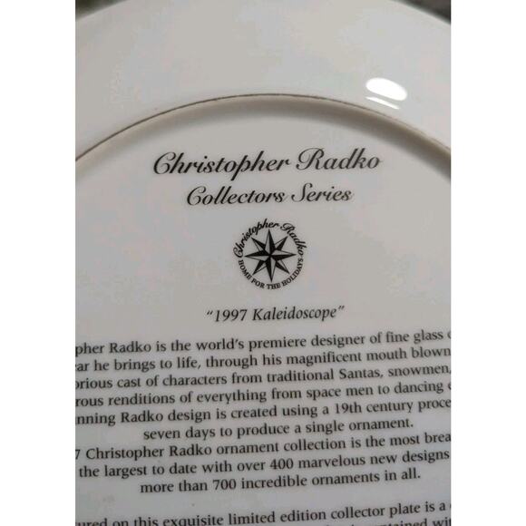 Vtg Christopher Radko Kaleidoscope Collectors Ornament Christmas Plate 1997 - Picture 3 of 8